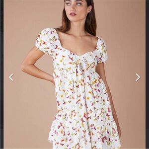 BCBGeneration Butterfly Print Knot-Front Dress